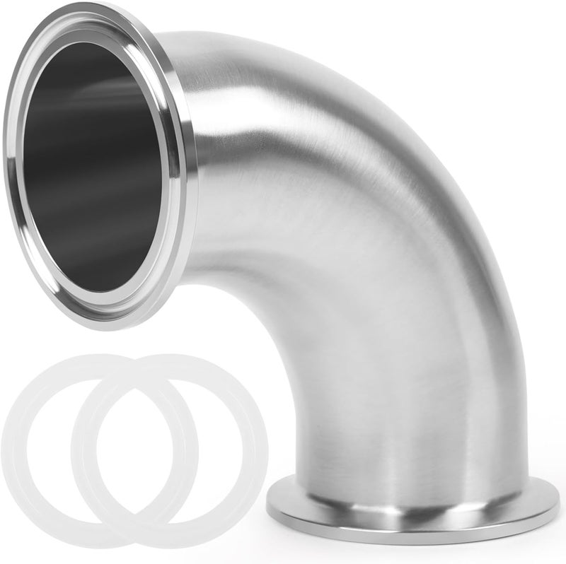 JMCOLMT Elbow 2" Tri Clamp Elbow 90 Degree Pipe Fitting 50.5mm Pipe OD Sanitary Fitting Stainless Steel 304 - Image 1